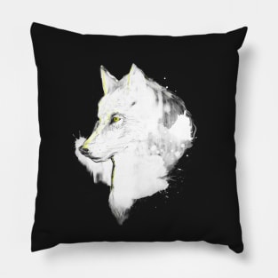 white wolf Pillow