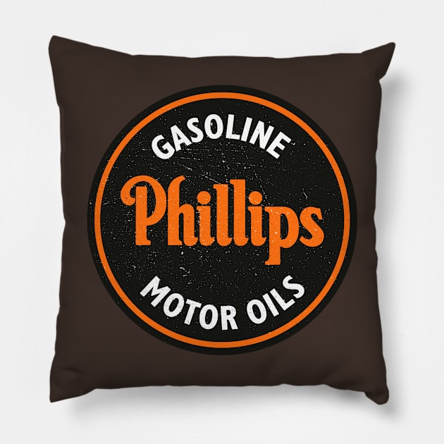 Phillips 66 Gasoline and motor oil Pillow by ploxd