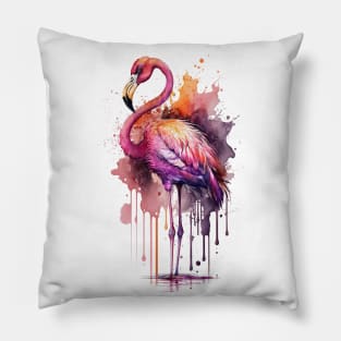 Flamingo Ink Art Pillow