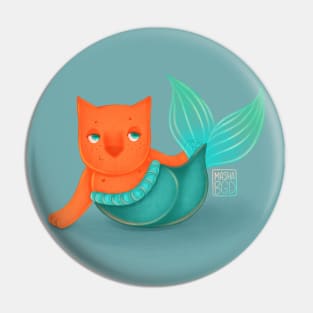 Cat Mermaid illustration Pin