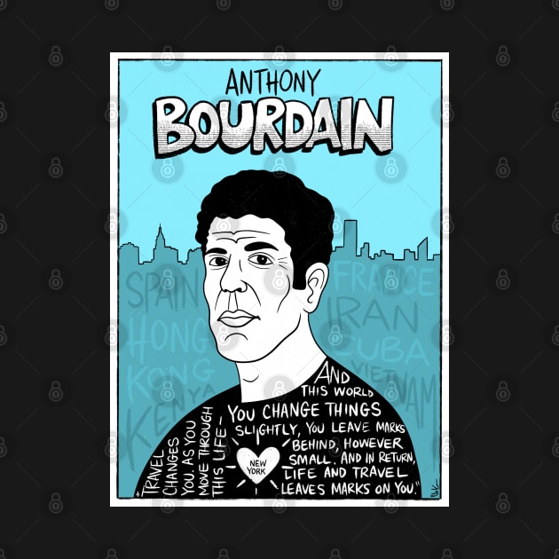 Anthony Bourdain Pop Folk Art by krusefolkart