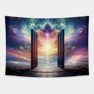 Door Gate Otherworldly Dimension Fantastic Landscape Surrealist Tapestry