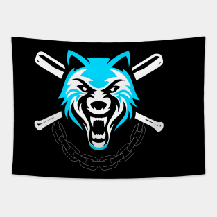 Wolf sport and fitness lovely blend drawing cute cool colorful Tapestry