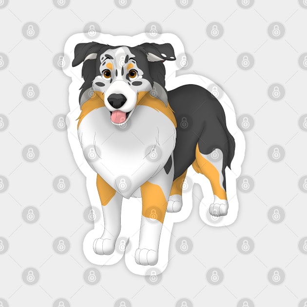 Miniature American Shepherd Dog Magnet by millersye