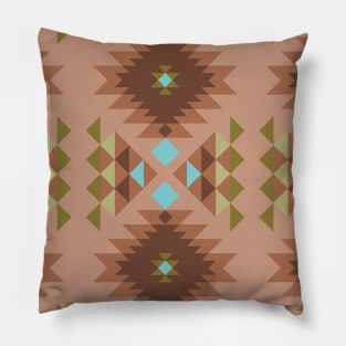 Turquoise Southwestern Neck Gator Brown Southwestern Pillow