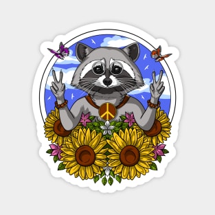 Hippie Raccoon Magnet