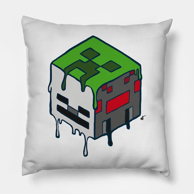 Classic MOB Block Pillow by randamuART