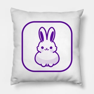 Purple Bunny Cute Minimalist Aesthetic Design Pillow