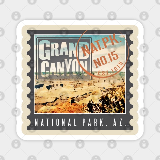 Grand Canyon National Park Stamp Magnet by Northofthepines