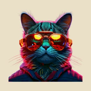 Cat Wearing Headphones and Sunglasses T-Shirt