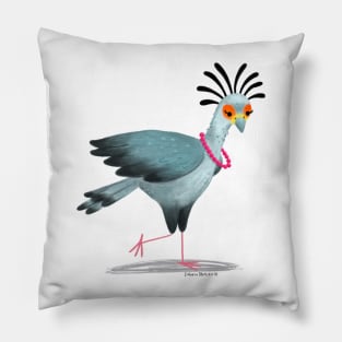 Secretary Bird with necklace Pillow