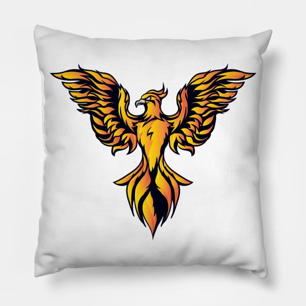 powerful phoenix Pillow by PG