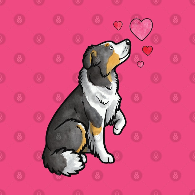 Border collie love (tricolour) by animalartbyjess