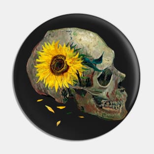 Skull with sunflowers - Van Gogh Pin