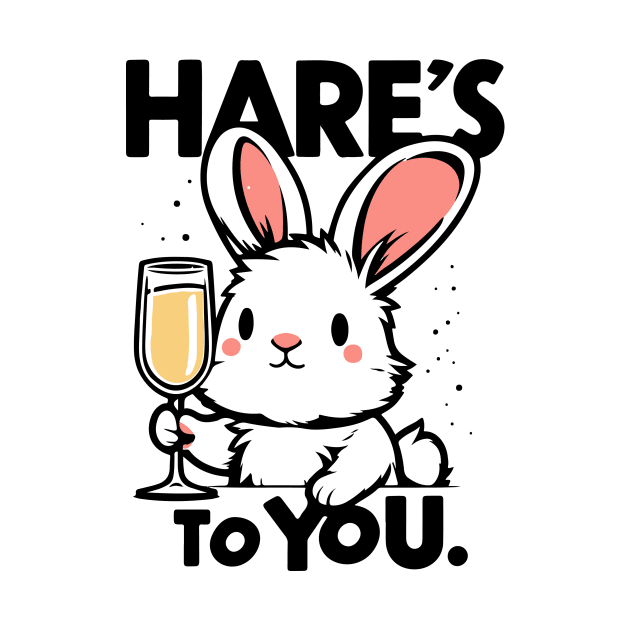 Funny Rabbit Shirt, Drinking T-Shirt, Bunny Shirt, Cute Animal, Easter Shirt, Hares To You - Rabbit Lover Gift, Rabbit TShirt by Tons-O-Puns