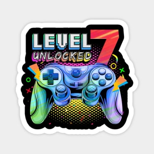 Level 7 Unlocked Video Game 7th Birthday Gamer Boys Magnet