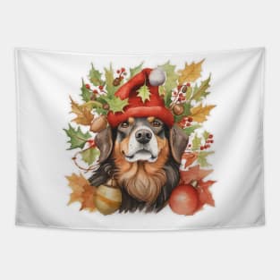 Christmas dog Tapestry