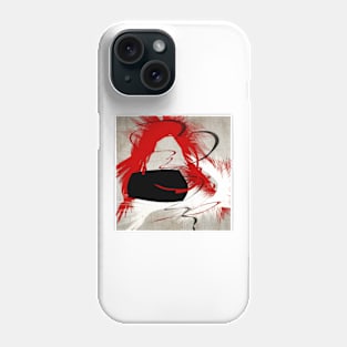 fly black red white abstract geometric digital painting Phone Case