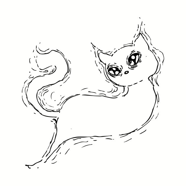 Inktober Ghost Cat by UntidyVenus