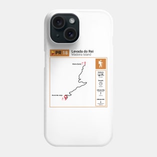 Madeira Island PR18 LEVADA DO REI trail map Phone Case