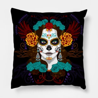 Day of Dead Catrina Face Pillow