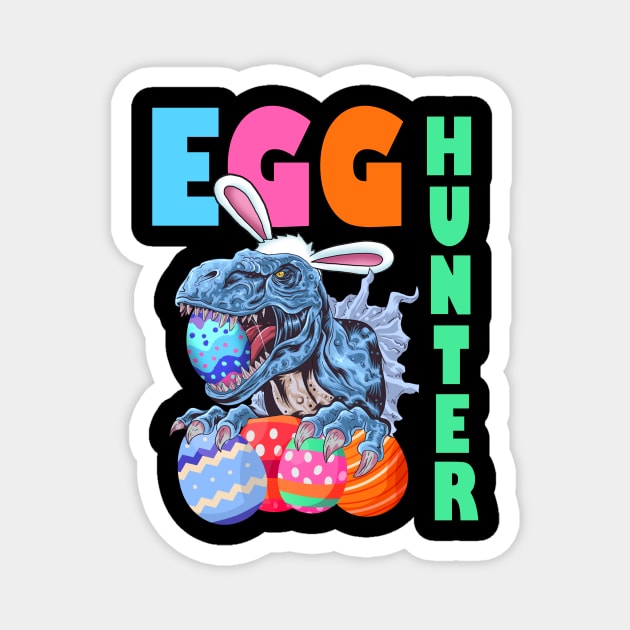 Kids Easter Dinosaur Bunny T Rex Boys Girls Egg Hunter Gift Magnet by Bezra