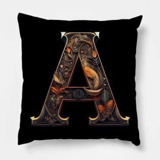 Letter A typographic design Pillow