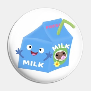 Cute happy milk carton character cartoon Pin