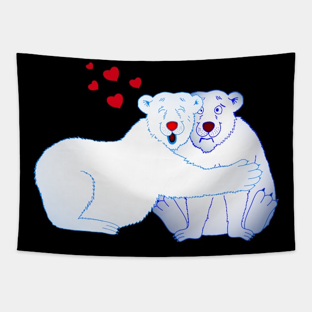 Polar Bears Love Valentine's Day Gift Bear Polar Tapestry by Littlelimehead