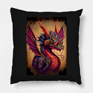 Psychedelic Dragon Pillow