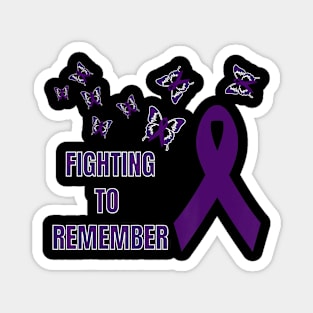 Purple Butterfly Fighting to Remember ALZHEIMER AWARENESS Gift Magnet