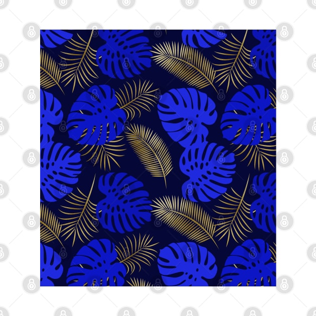 MODERN TROPICAL BLUE AND GOLD 2 by MagicDreams