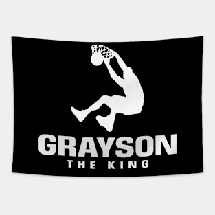 Grayson Custom Player Basketball Your Name The King Tapestry