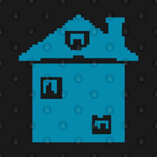 Blue House pixel art by Xatutik-Art