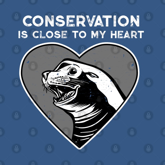 Sea Lion Conservation Heart by Peppermint Narwhal