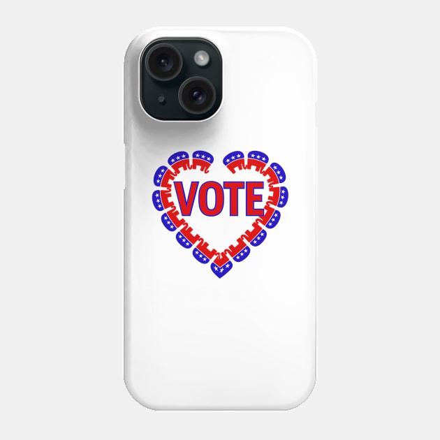 vote republican elephant Phone Case by gossiprag