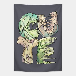 Dramabite Cute Typography Text Character Statement Undead Apocalypse Tapestry