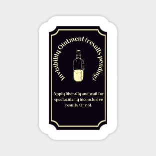 Potion Label: Invisibility Ointment (results pending), Halloween Magnet