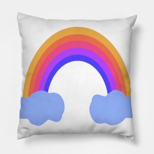 Rainbow and clouds Pillow