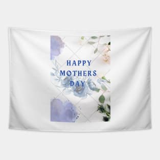 Mothers day floral checked design Tapestry