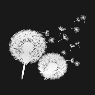 Silver Dandelions Blowing In The Wind T-Shirt