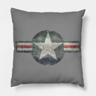 USAF Roundel in distressed megatex Pillow