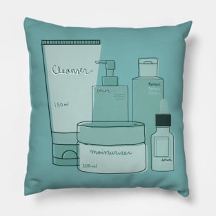 Skincare Essentials (Teal Theme) Pillow