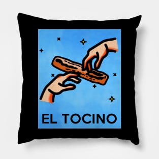 El Tocino The Bacon Loteria Card Parody Pillow