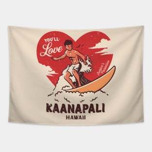 Vintage Surfing You'll Love Kaanapali, Maui, Hawaii // Retro Surfer's Paradise Tapestry