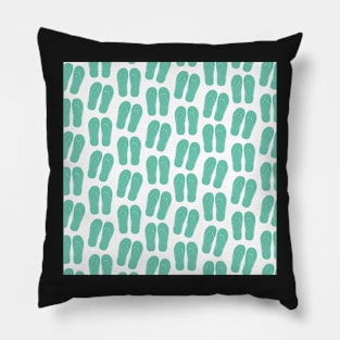 Green flip flops pattern Pillow