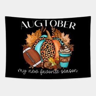 Augtober Football Fall Season for Coffee Latte Lovers Tapestry