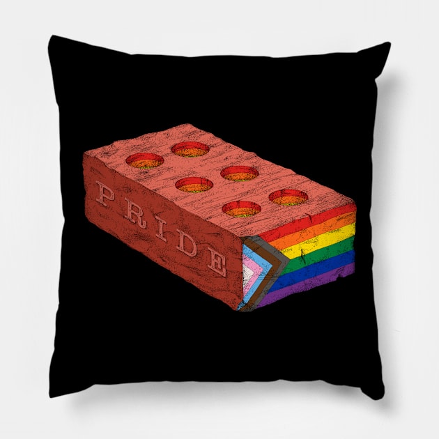 Pride riot brick Pillow by Ndanceart