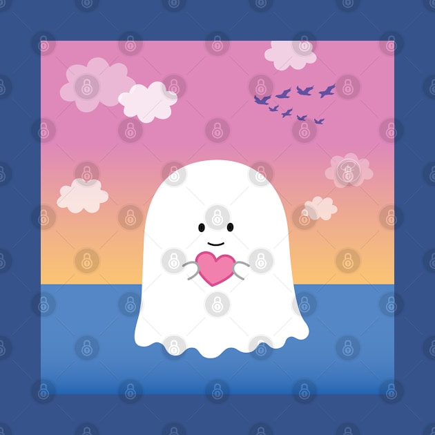 Gordie the Ghost (sunset) | by queenie's cards by queenie's cards