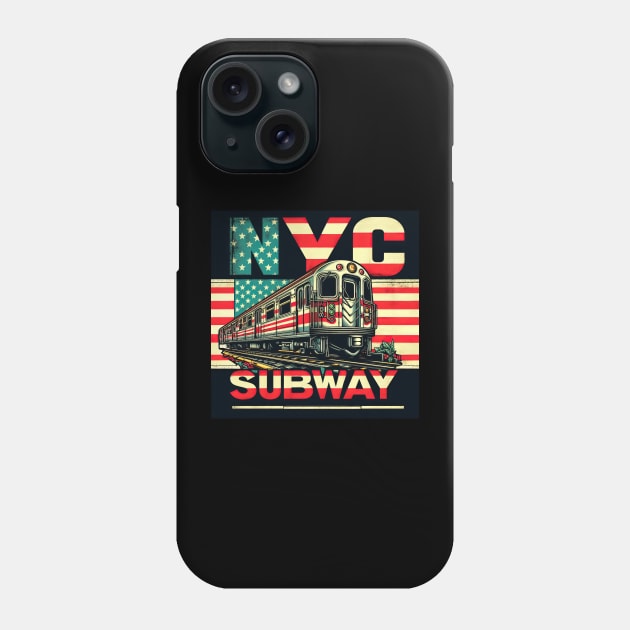 NYC Subway Usa Flag Phone Case by Nysa Design
